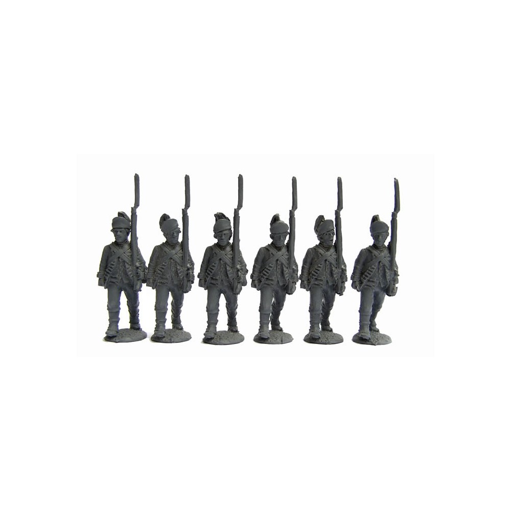 British Infantry advancing shouldered armsíSaratoga uniformsí