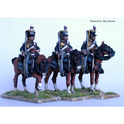 British Light Dragoons on standing horses