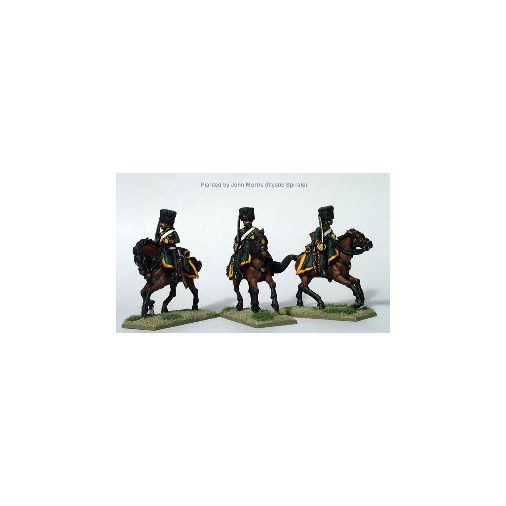 Chasseurs a cheval of the Imperial Guard swords drawn in campaign galloping