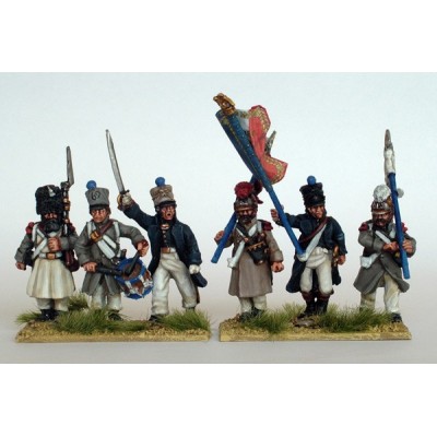 Line Regimental Infantry command in greatcoats