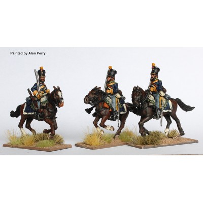 Dragoons of the Alcantara, galloping, swords shouldered (shakos)