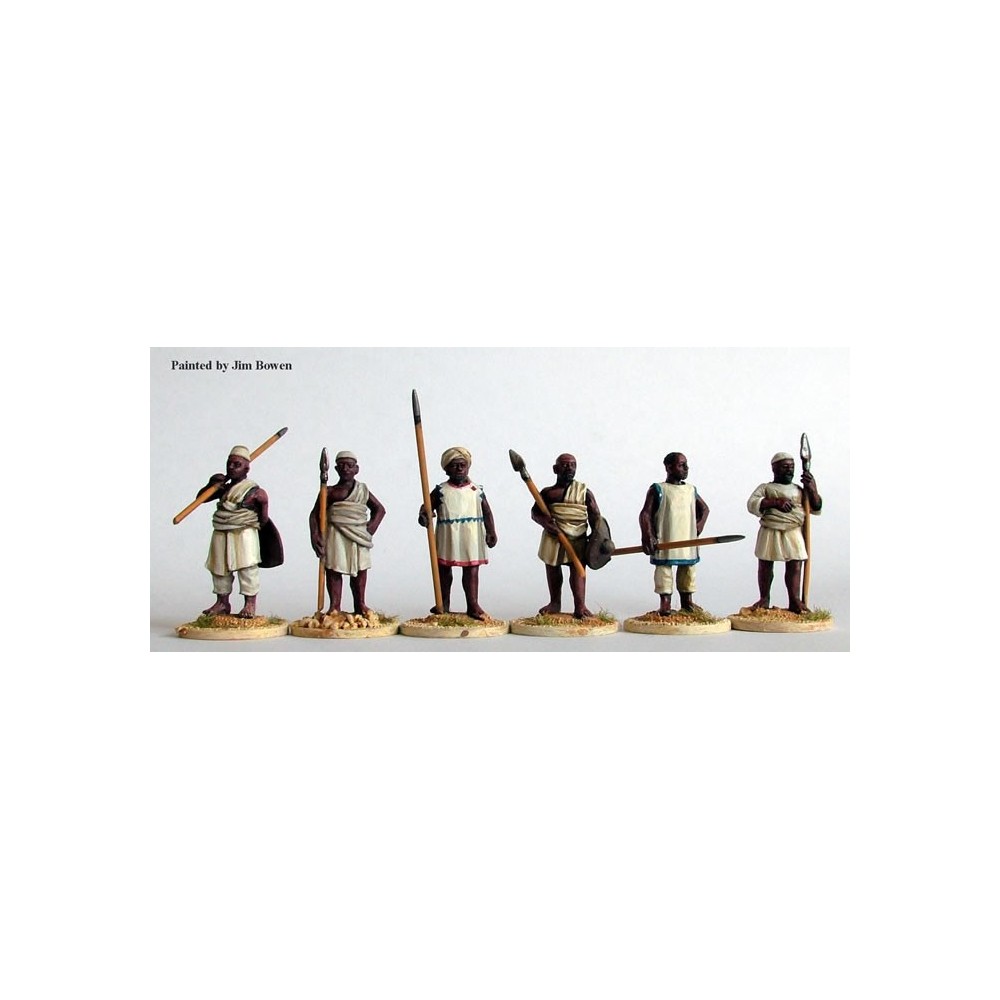 Nile Arab spearmen standing at rest