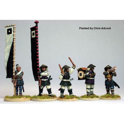 Ashigaru bannermen and musicians