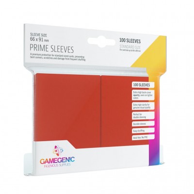 Pack Prime Sleeves Red (100)