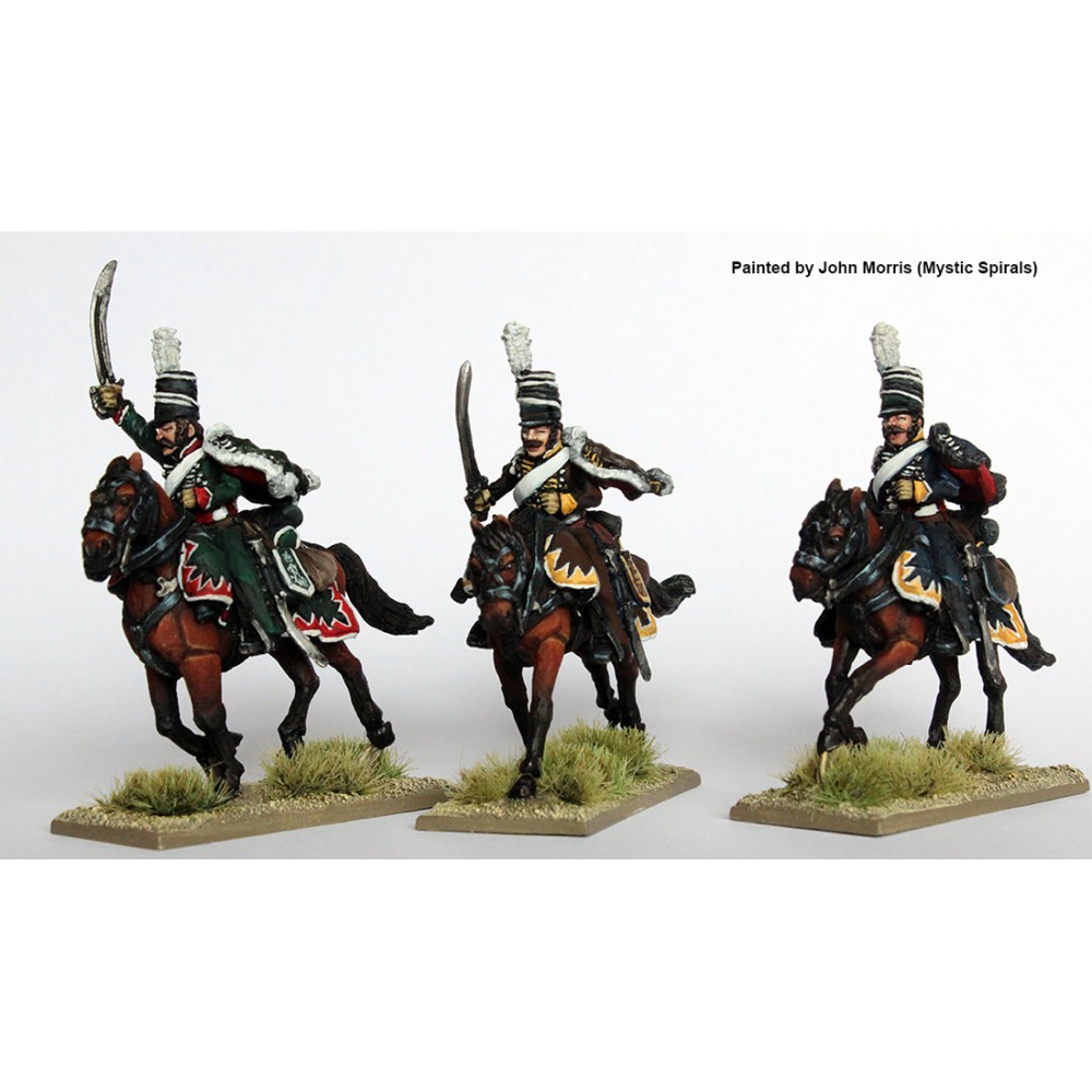 Hussars in peaked mirlitons, charging