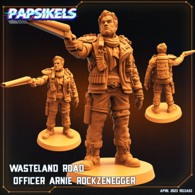 Wasteland Road officer Arnie Rockzenegger