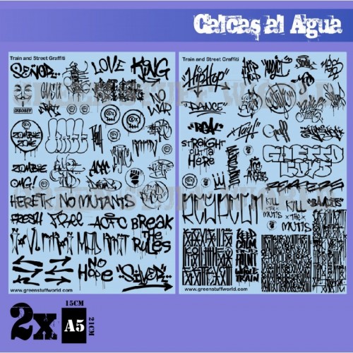 Calcas al agua - Mix Graffitis - Negro