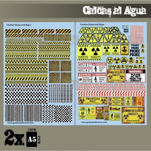 Calcas al agua - Bandas y señales de Advertencia