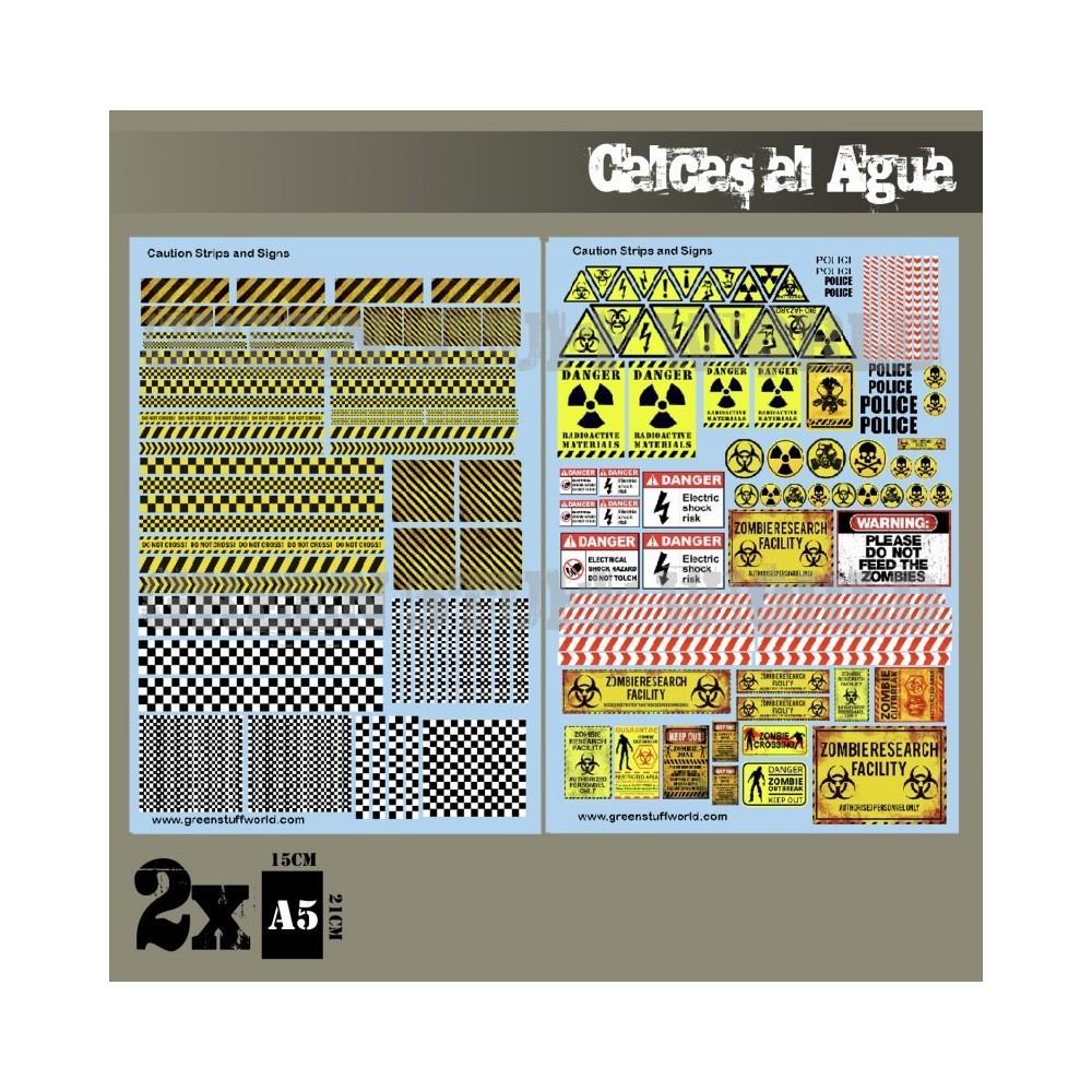 Calcas al agua - Bandas y señales de Advertencia