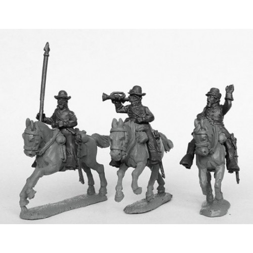 Union cavalry command in Whipple cap-hats