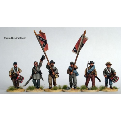 Confederate Infantry command advancing in shell jackets