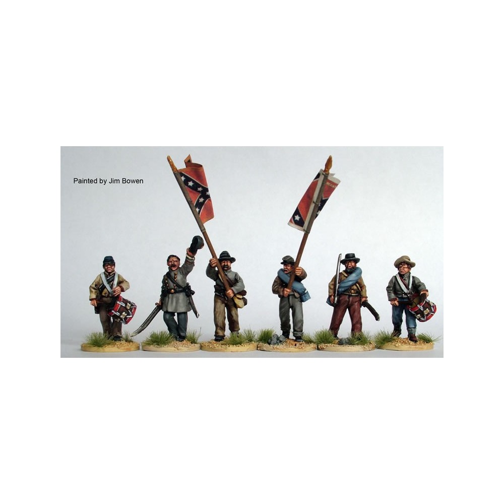 Confederate Infantry command advancing in shell jackets