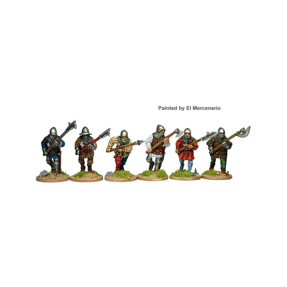 Infantry advancing/running with polearms