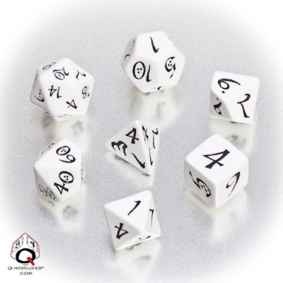 White & black Classic RPG Dice Set (7)