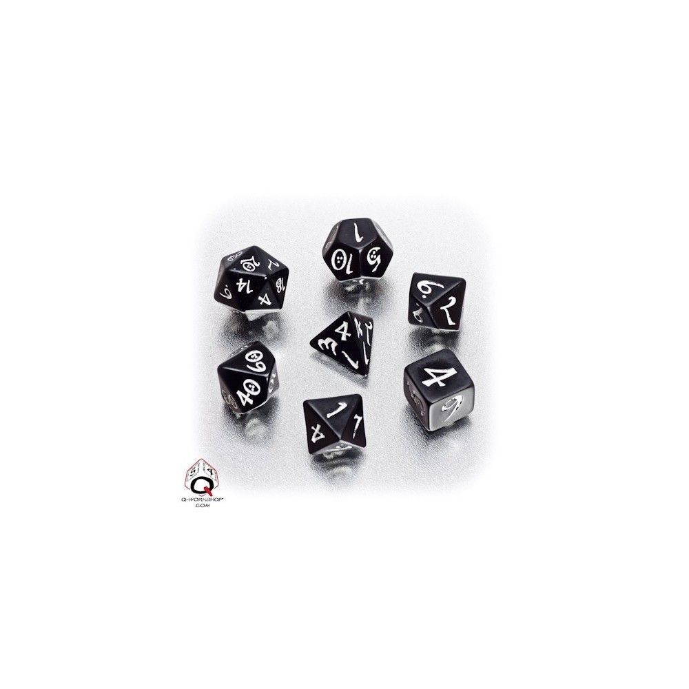 Black & white Classic RPG Dice Set (7)