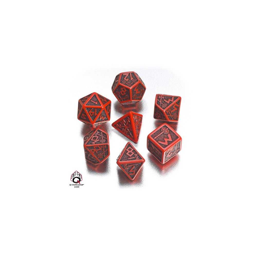 Red & black Dwarven Dice Set