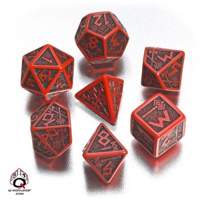 Red & black Dwarven Dice Set