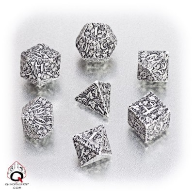 White & black Forest 3D Dice Set