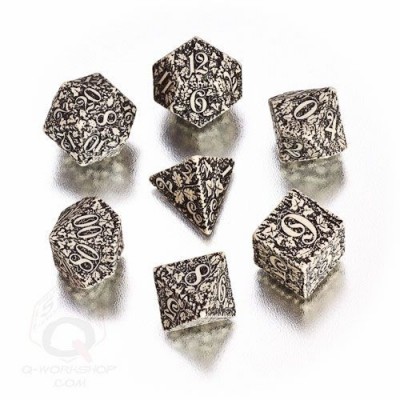 Beige & black Forest 3D Dice Set