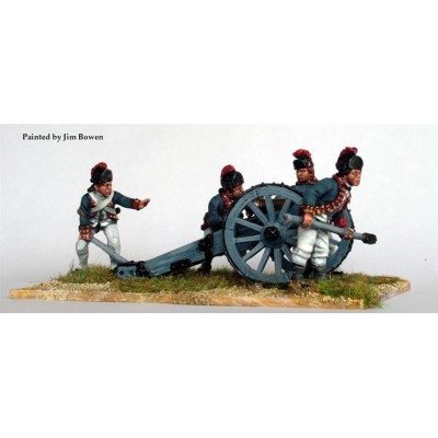 British Royal Artillery aiming 6 pounder