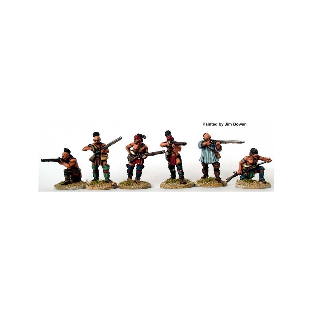 Warriors skirmishing with rifles and muskets